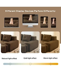 Streamdale Modern U-Shaped Corduroy Sectional Sofa with Ottomans - Brown