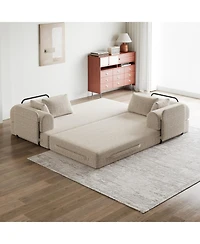 Streamdale Convertible Sleeper Sofa Bed with Pillow, Chenille Folding Mattress Couch