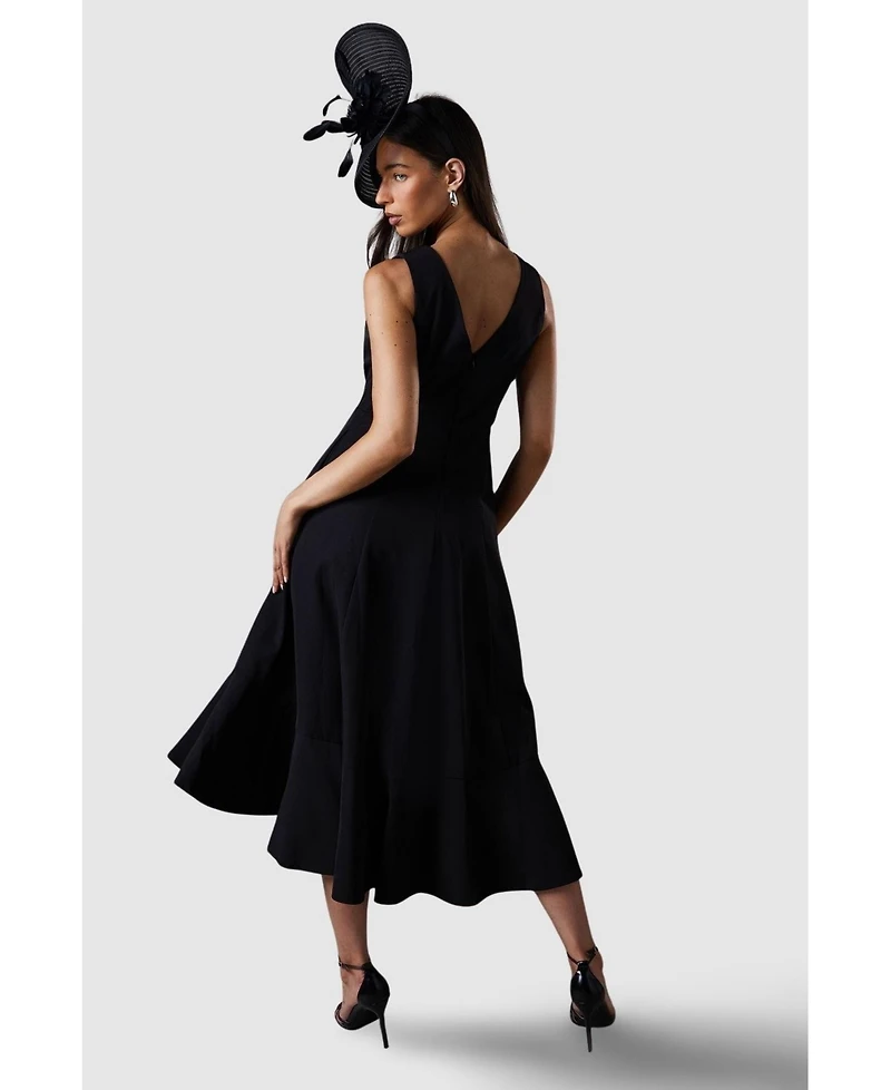 Coast Crepe Ruffle Dress With Low Back