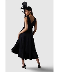 Coast Crepe Ruffle Dress With Low Back