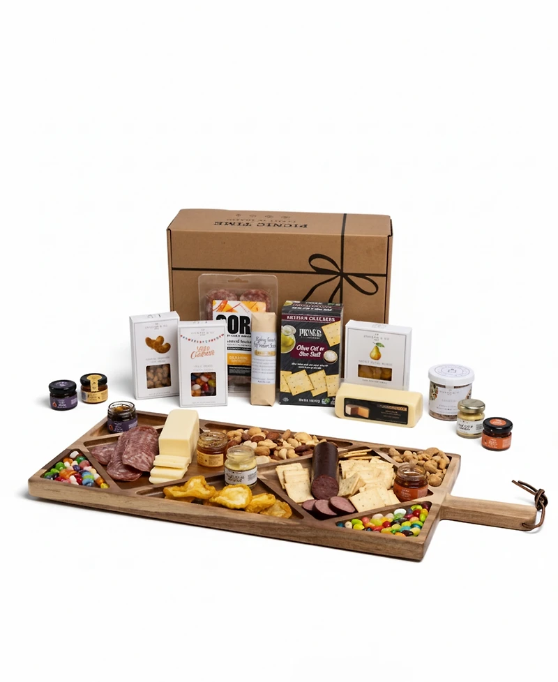 Picnic Time Grazing Board with Gourmet Gift Pack, 12-Piece