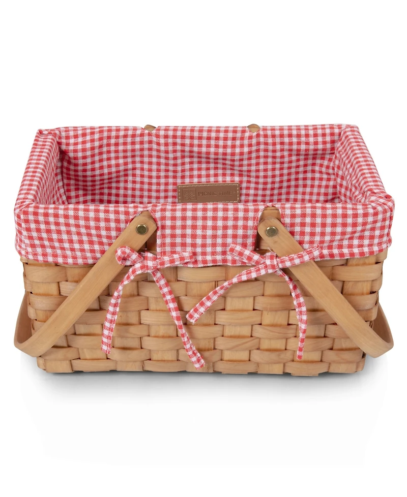 Picnic Time Farmhouse Basket with Gourmet Gift Pack, 7-Pieces