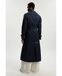 Karen Millen Women's Cotton Sheen Belted Classic Trench Coat