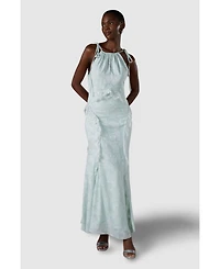 Coast Women's Jacquard Halter Neck Frill Maxi Dress