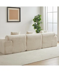 Streamdale Furniture Streamdale Corduroy Modular Sofa with 4 Configurable Modules & 3 Pillows