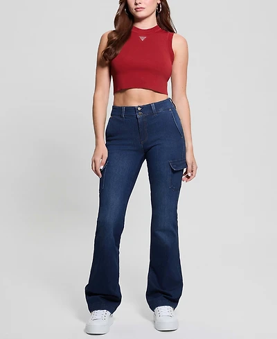Guess Women's Cargo Mini Bootcut Jeans