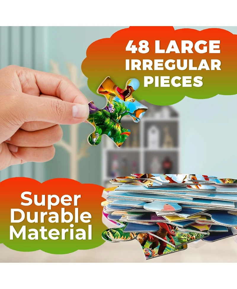 Quokka 48 Piece Round Puzzles Large Giant Educational - Animal Activity Game Toy for Boys and Girls