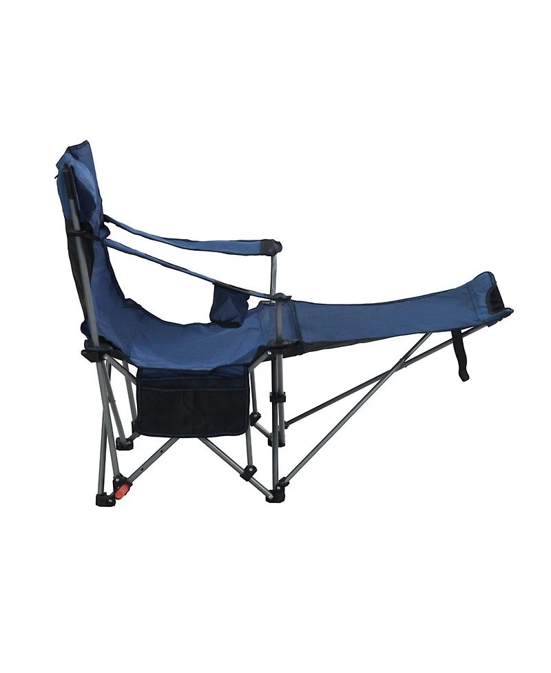 Streamdale Furniture Streamdale Outdoor Camping Chairs Folding Portable Adjustable Reclining Chair Dark Blue