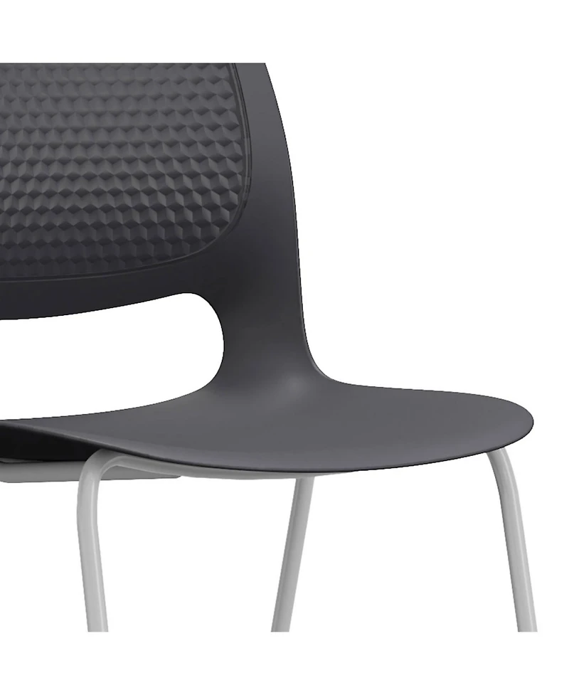 Streamdale Furniture Streamdale Modern Black Stacking Chairs Set of 4 with Ergonomic Design