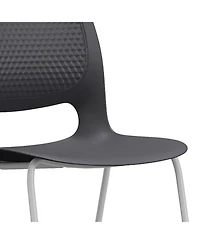Streamdale Furniture Streamdale Modern Black Stacking Chairs Set of 4 with Ergonomic Design