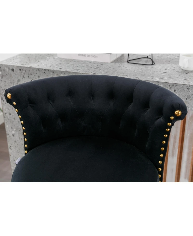 Streamdale Furniture Streamdale Velvet 360 Rotating Bar Chair with Adjustable Height - Modern Kitchen Island Seating