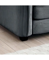 Streamdale Grey Corduroy Ottoman Footstool for 2, 3, and 4 Seater Sofas