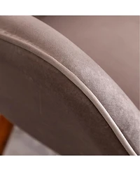 Streamdale Contemporary Silky Velvet Tufted Button Back Chair, Chocolate