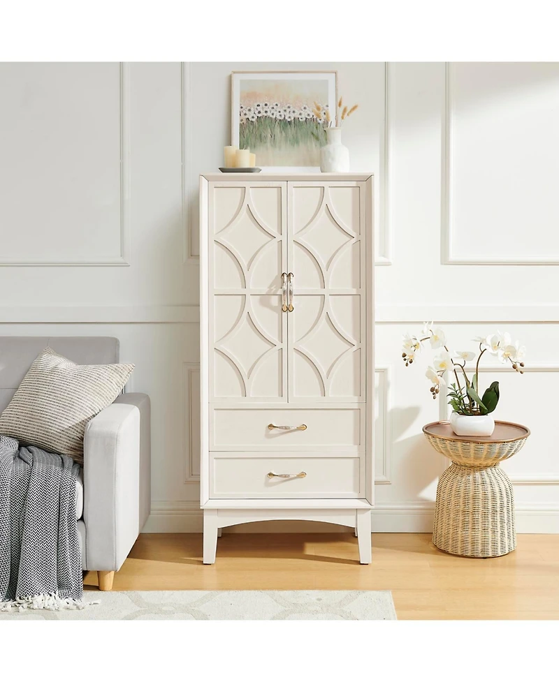 Streamdale 53.5" Tall Mid Century Modern Kitchen Pantry Storage Cabinet with Doors & Drawers