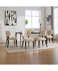 Streamdale Wooden Dining Chairs Set of 2, Modern Fabric Upholstered Kitchen Chairs