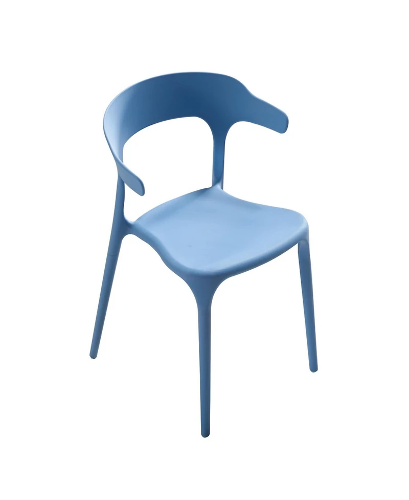 Streamdale Furniture Streamdale Stackable Plastic Chairs Set of 4 (Blue/White, Polypropylene, 150KG
