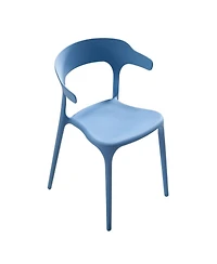 Streamdale Furniture Streamdale Stackable Plastic Chairs Set of 4 (Blue/White, Polypropylene, 150KG