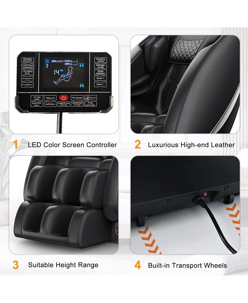 Streamdale Furniture Streamdale Massage Chair Recliner with Zero Gravity with Full Body Air Pressure