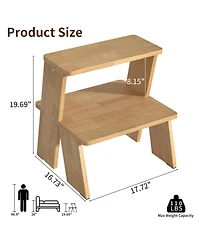 Streamdale Furniture Streamdale 2-Tier Natural Finish Wooden Nightstand/End Table