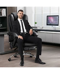 Streamdale Furniture Streamdale Massage Office Chair with Heat, Vibration, Foot Rest & Reclining Backrest