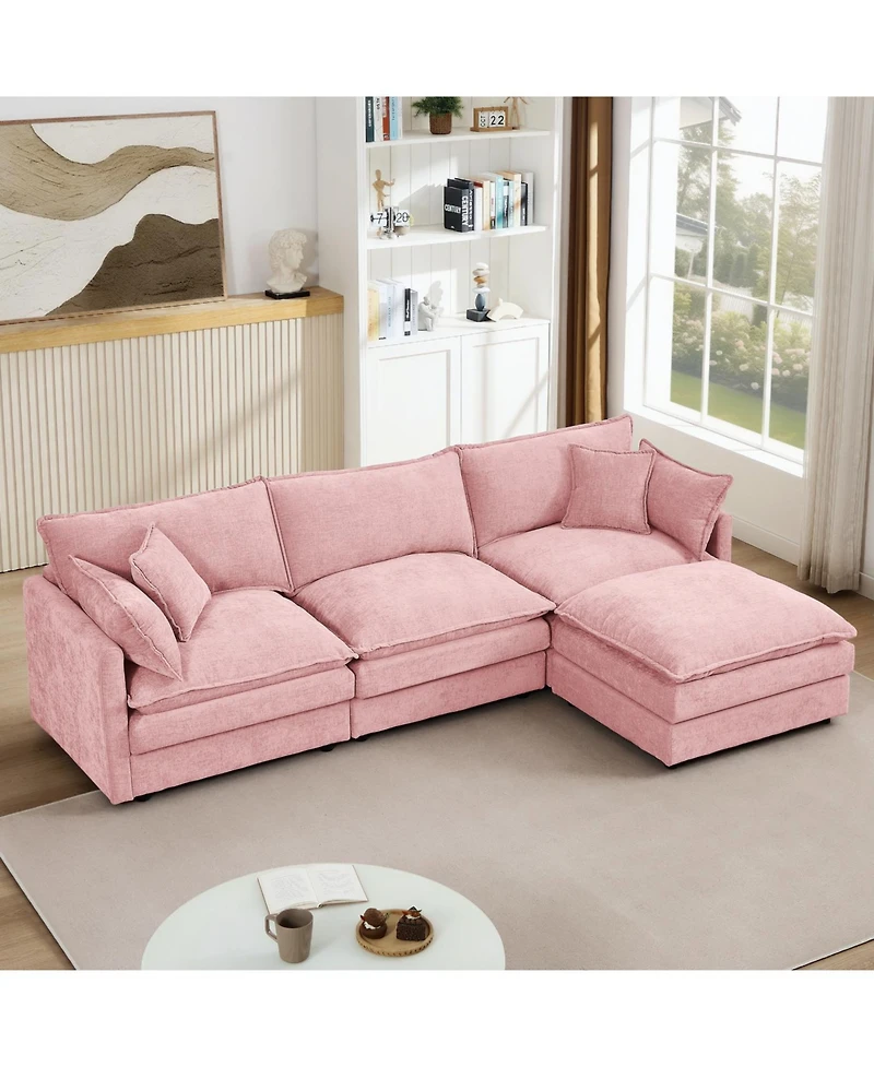 Streamdale Furniture Modular Sectional Sofa, 102 Inch L Shaped Couch Set, 3-Seater Cloud Couch