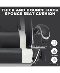 Streamdale Gaming Chair with Footrest, Ergonomic Computer Chair, Black White