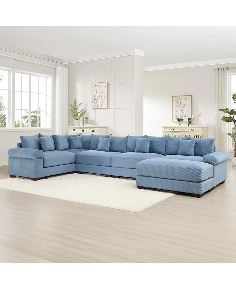 Streamdale Furniture Oversized Cloud Modular Sectional Couch with Ottoman
