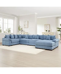 Streamdale Furniture Oversized Cloud Modular Sectional Couch with Ottoman