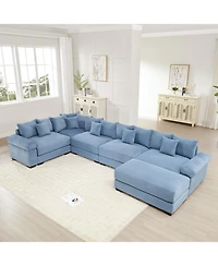 Streamdale Furniture Oversized Cloud Modular Sectional Couch with Ottoman
