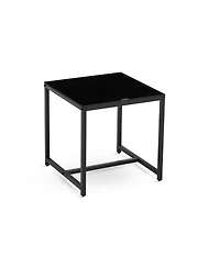 Streamdale Black Glass Night Stand, Mdf Side Table, Small Tea Table
