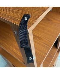 Streamdale Furniture Streamdale 6 Tier L-Shaped Corner Bookshelf - Dark Oak