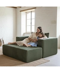 Streamdale Furniture Streamdale Modern 3-Seat Modular Chenille Sectional with Low-Profile Design