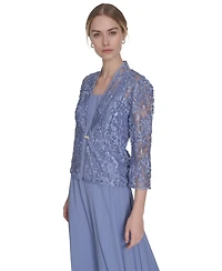 Jessica Howard Women's 3/4-Sleeve Jacket with Crewneck Dress