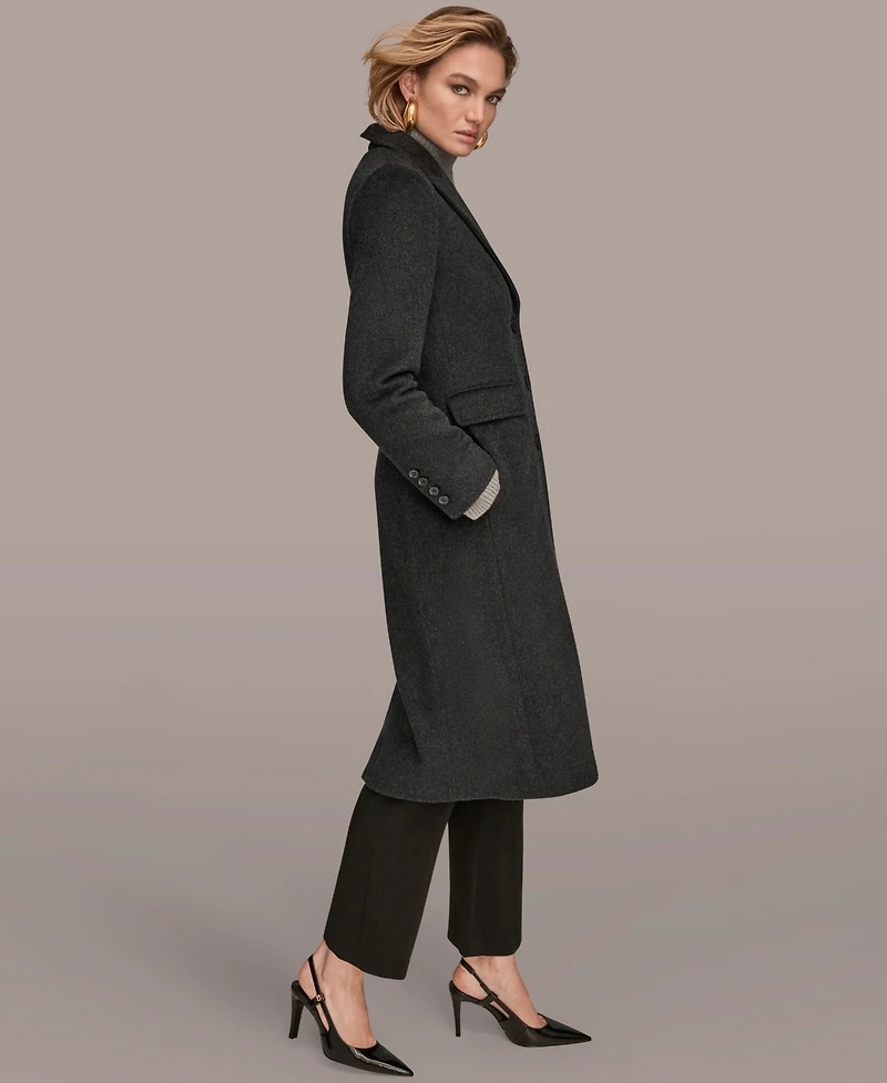 Donna Karan New York Women's Single-Breasted Stitch Trimmed Coat