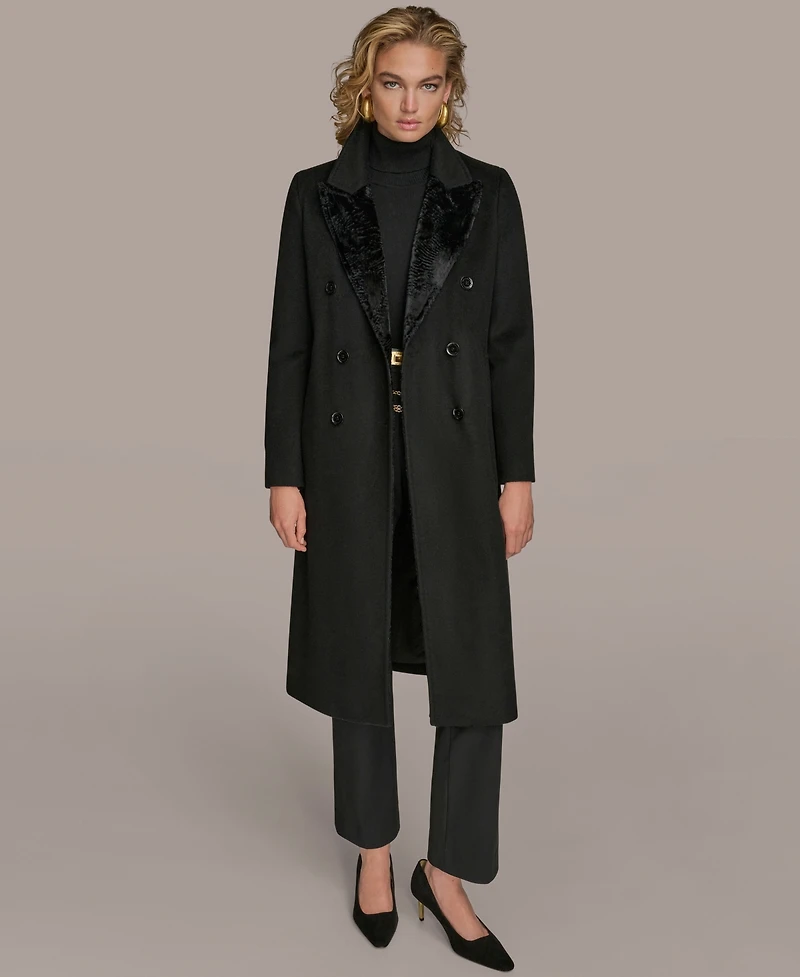 Donna Karan New York Women's Double-Breasted Reefer Coat