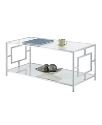 Convenience Concepts 42" Chrome Town Square Coffee Table with Shelf