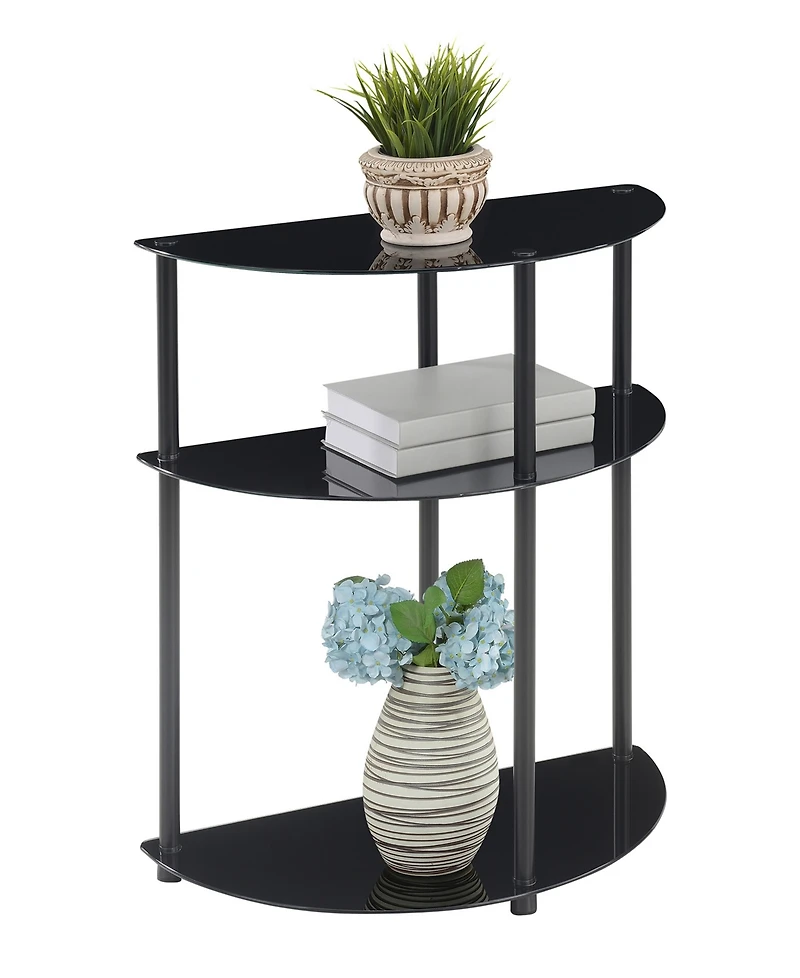 Convenience Concepts 12" Glass Half-Circle Entryway Hall Table