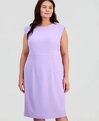 Kasper Plus Sleeveless Crepe Sheath Dress