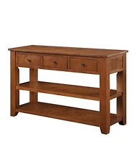 Streamdale Furniture 48" Solid Pine Wood Console Table with 3 Drawers & 2 Shelves (Brown)