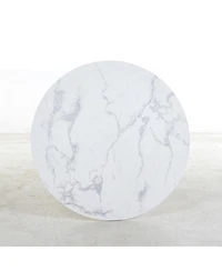 Streamdale Furniture 42.1" White Mid-century Dining Table with Round Mdf Top