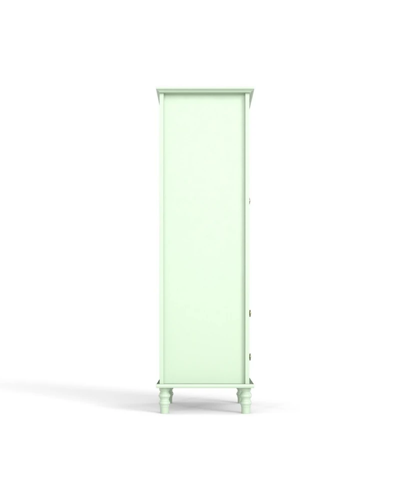 Streamdale Furniture Minimalist Mint Green Buffet Cabinet with Glass Doors & Double Drawer