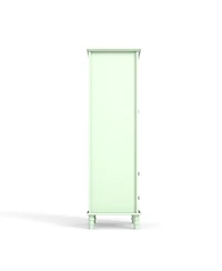 Streamdale Furniture Minimalist Mint Green Buffet Cabinet with Glass Doors & Double Drawer