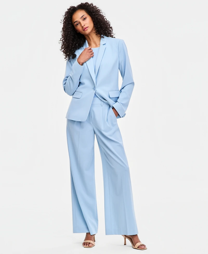 Tahari Asl Women's Notched Collar One-Button Blazer