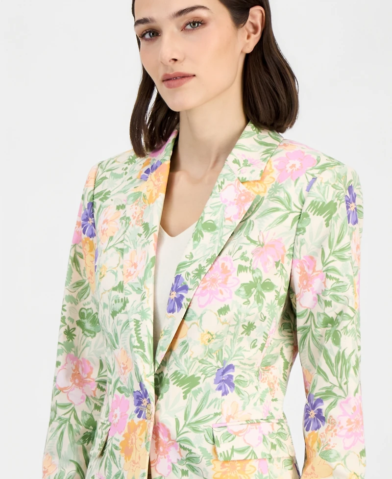Tahari Asl Women's Printed Single-Button Blazer