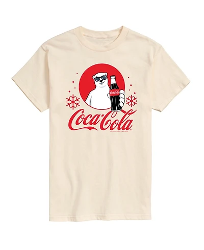 Airwaves Men's Coca-Cola Polar Bear Snowflakes Crewneck Graphic T-Shirt