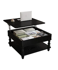 Streamdale Furniture Fluted Lift-Top Coffee Table with Storage