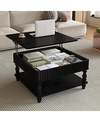 Streamdale Furniture Fluted Lift-Top Coffee Table with Storage