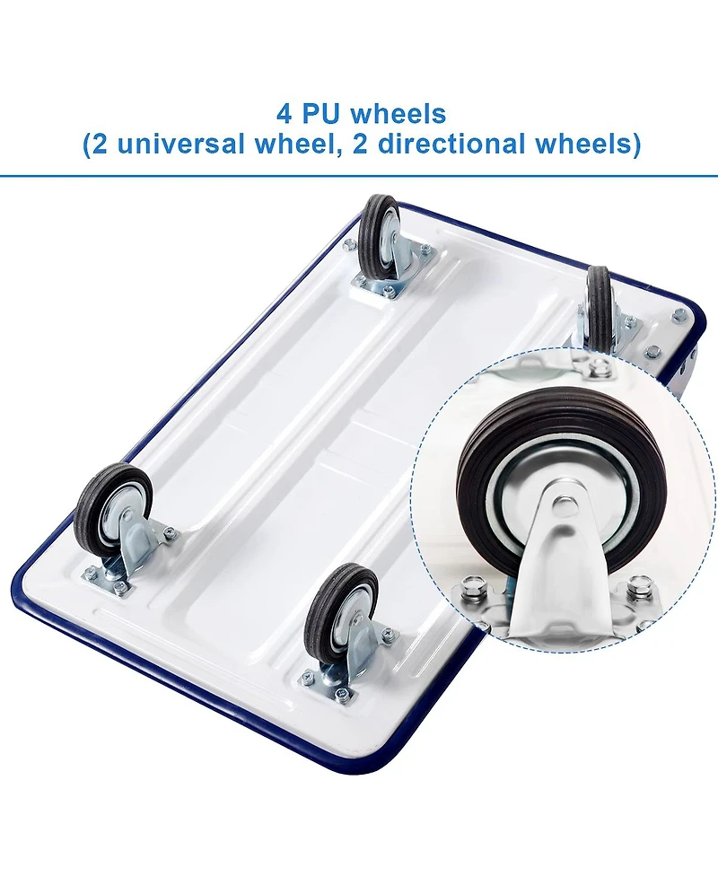 Sugift 330 lbs Platform Cart Dolly Foldable Warehouse Push Hand Truck