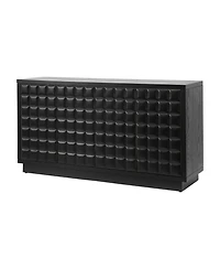 Streamdale Furniture Modern 4-Door Storage Cabinet with Geometric Doors & Metal Trim