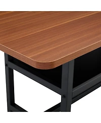 Streamdale Furniture Walnut Dining Table with Storage Platform (7135.4